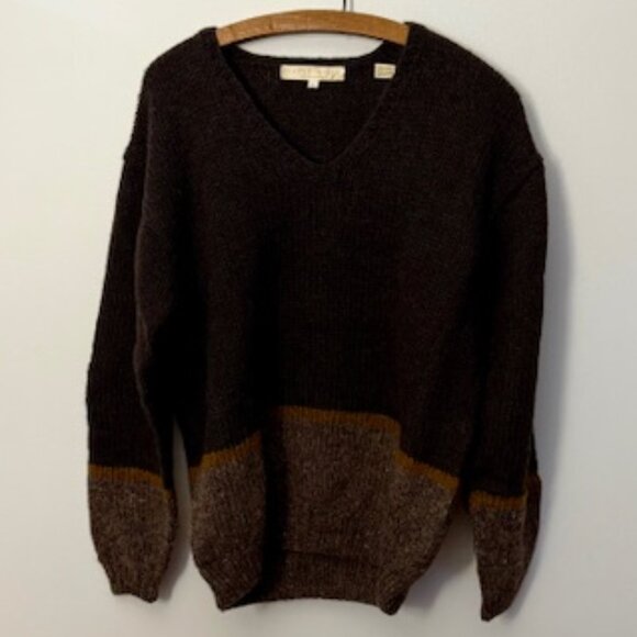 PERRY ELLIS Vintage (1980) 100% Wool Handknit Sweater - Picture 1 of 5